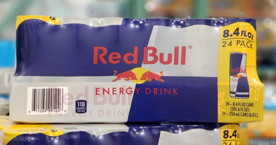 A 24-count case of Red Bull Energy Drinks