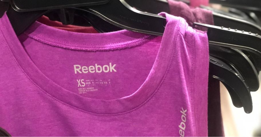 Reebok Clothing on Hangers at the store