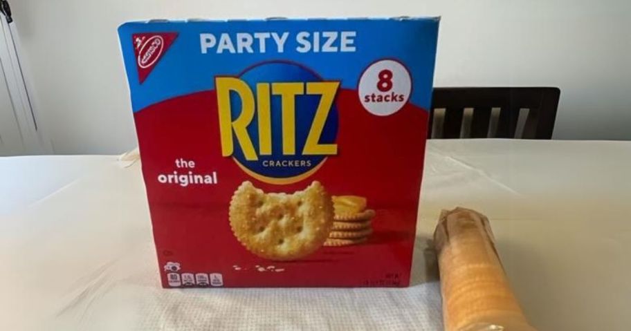 Ritz Crackers 8-Count Stacks Party Size 27.4oz Box on table