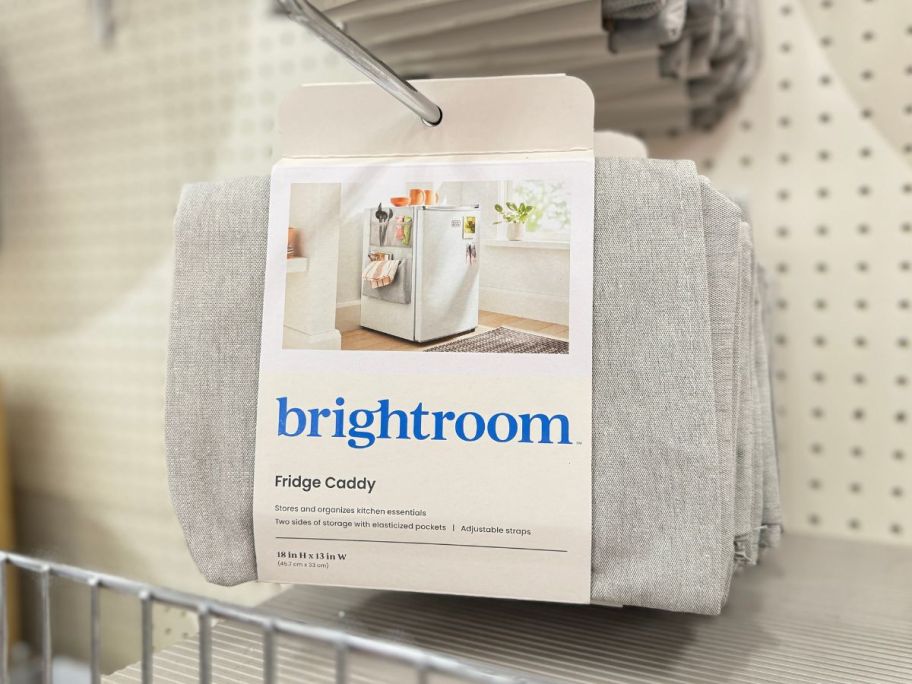 Room Essentials Refrigerator Caddy package hanging in store
