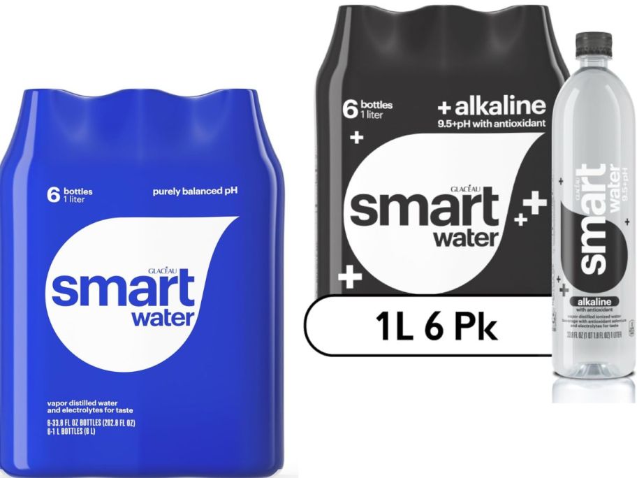 two 6-pack of cases of liters of smartwater