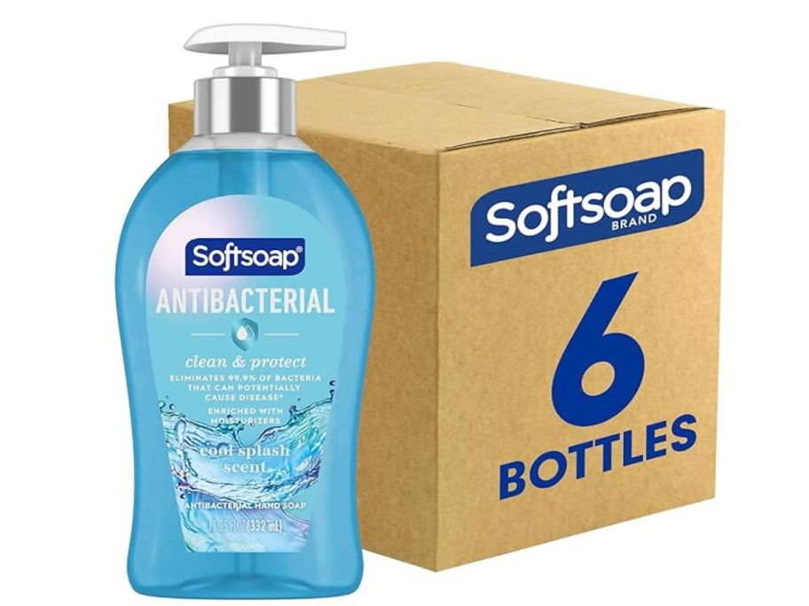 Softsoap Cool Splash Clean & Protect Antibacterial Liquid Hand Soap 11.25oz 6-Pack stock image