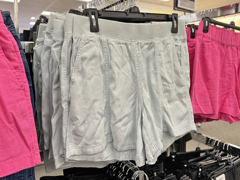 grey shorts on a rack at kohl's