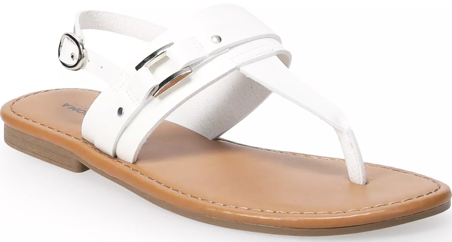 white leather sandal