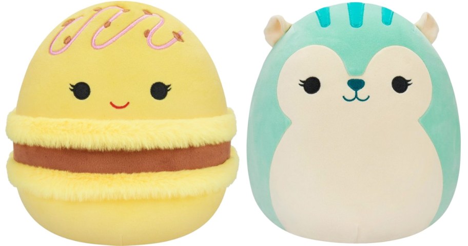 stock image of macaroon and squirrel squishmallows