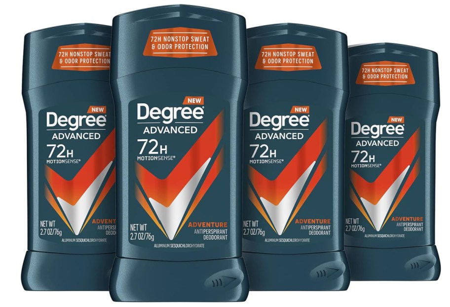 Stock image of Degree Men Antiperspirant Deodorant Adventure Freshness and Odor Protection 4 Pack