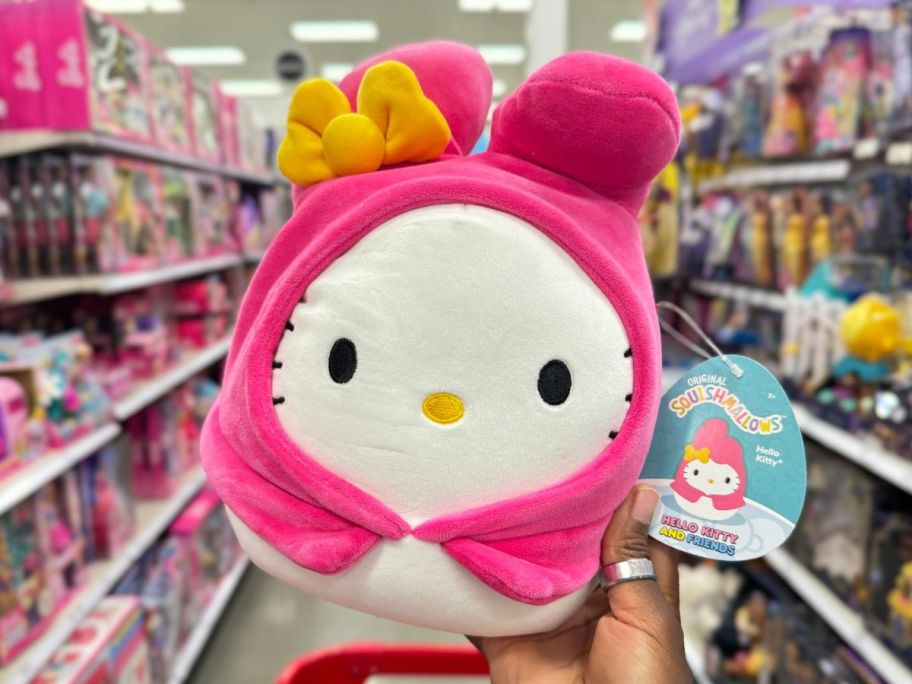 Hello Kitty Dressed as My Melody Squishmallow Hugmee