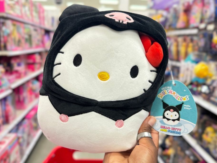 Hello Kitty Dressed as Kuromi Squishmallow Hugmee