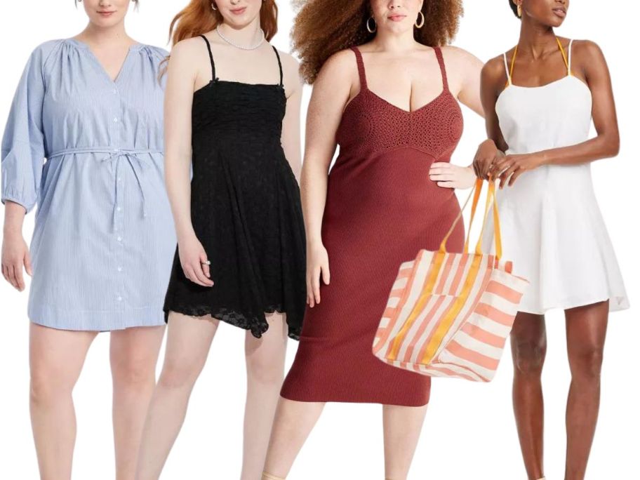 4 women wearing Target dresses
