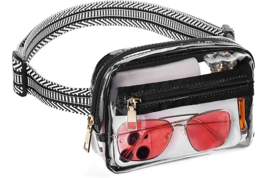 Telena Clear Belt Bag Black & White