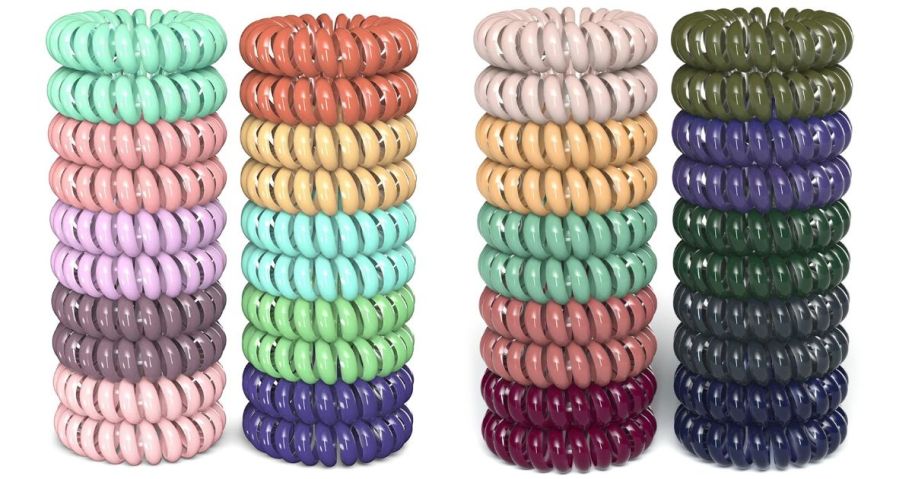 Teqifu Spiral Hair Tie 20-Pack stock images