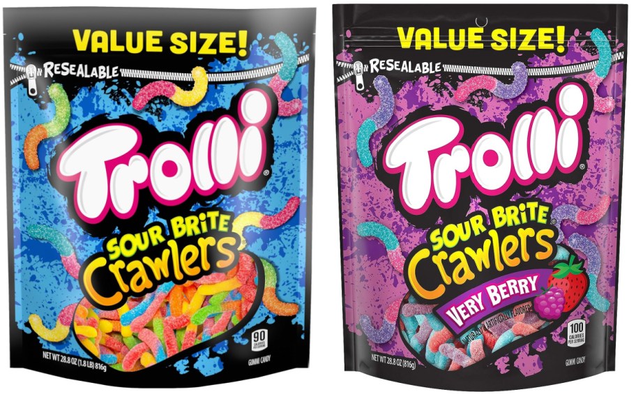 Two value size packs of Trolli Crawlers