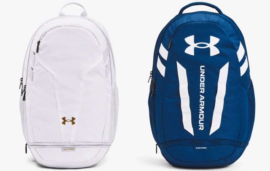 white and blue under armour backpacks