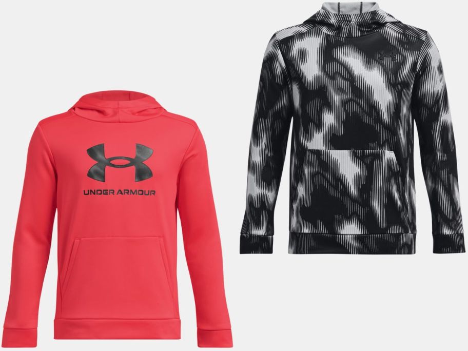 Stock images of two Under Armour Boy's Hoodies