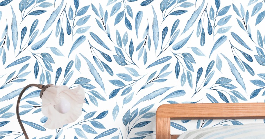 blue and white floral print wallpaper