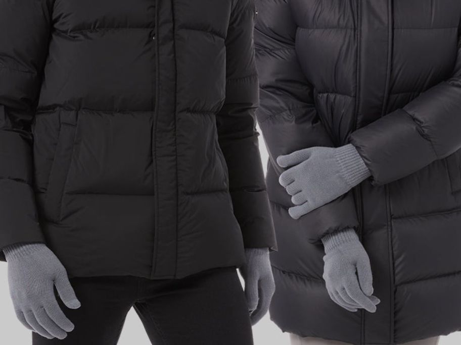 Woman and man wearing 32 degrees gloves