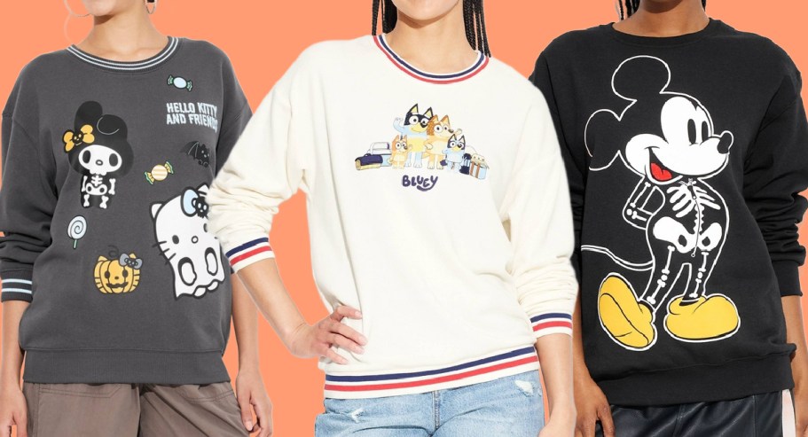 Target Women’s Graphic Sweatshirts Only $12 | Includes Halloween & Bluey Prints