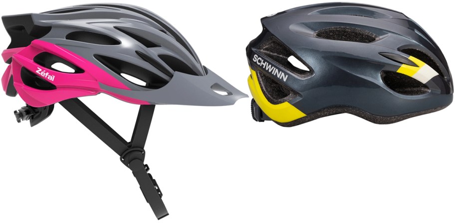 Zefal Women's Pro Gray Pink Bike Helmet and Schwinn Regent Adult Bicycle Helmet