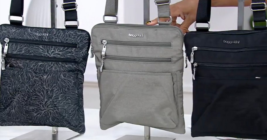 gray and black baggallini crossbody bags