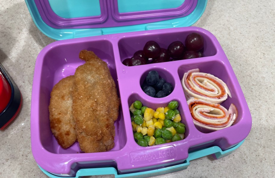 open kids bentgo lunch box filled with food