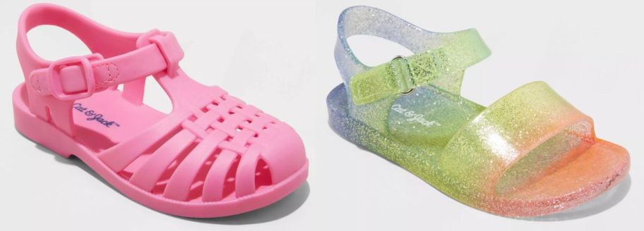 two pair of toddler jelly sandals