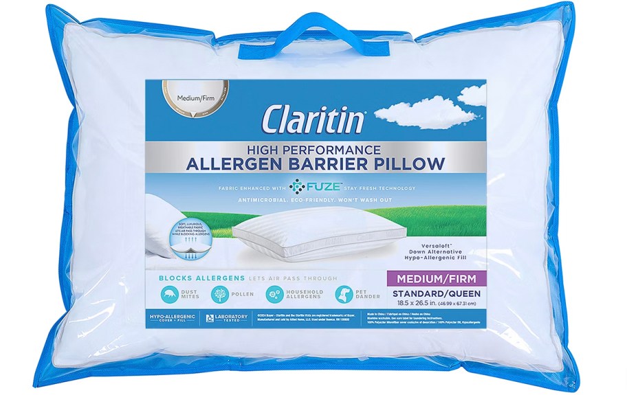 claritin allergy medium/firm pillow 