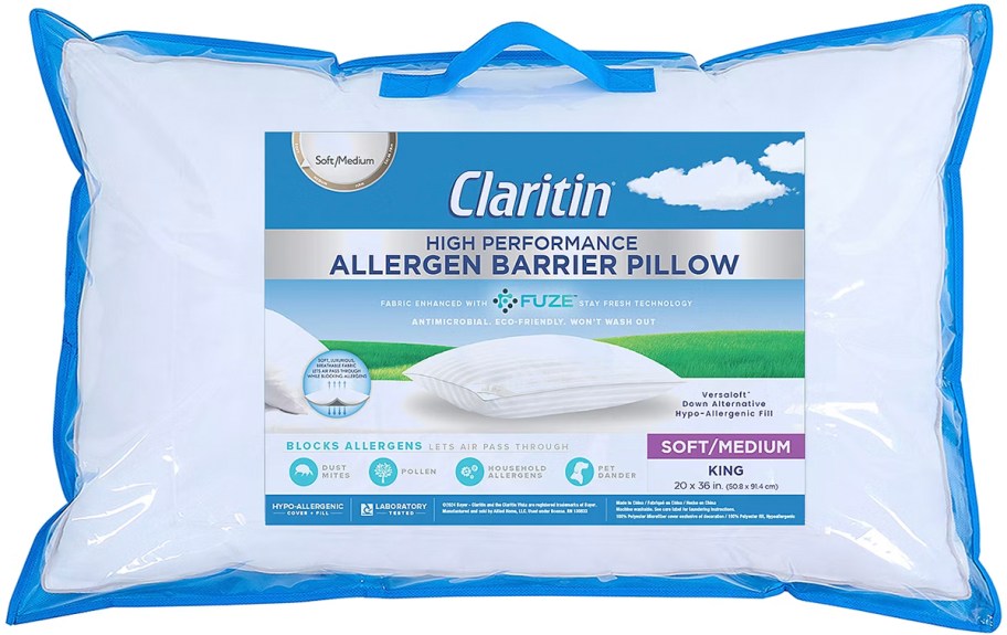 claritin allergy soft/medium pillow 