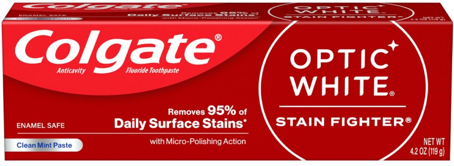 colgate optic white toothpaste stock image
