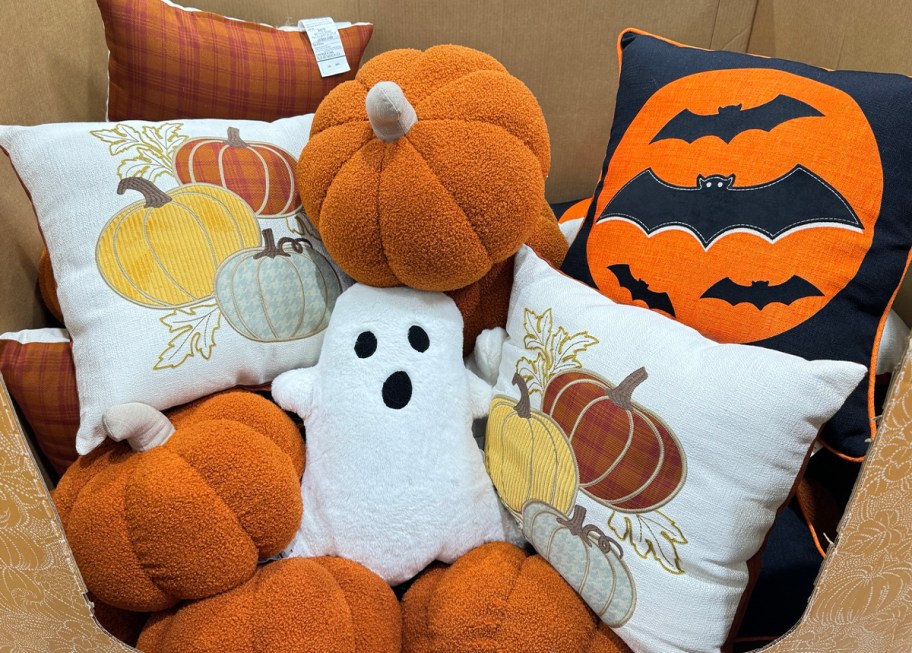 Fall & Halloween Throw Pillows Only $9.99 at Costco | Ghost, Bat, & Pumpkin Styles!