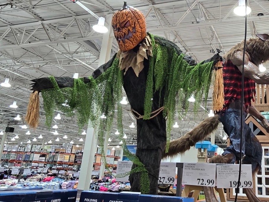 animated pumpkin scarecrow decor 