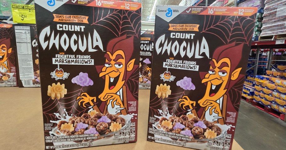 two boxes of count chocula cereal 