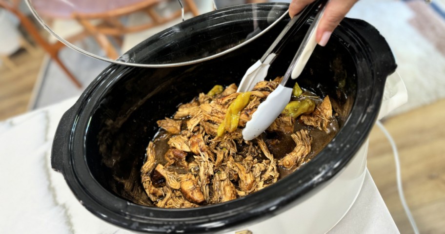 crock-pot with shredded chicken mississippi 