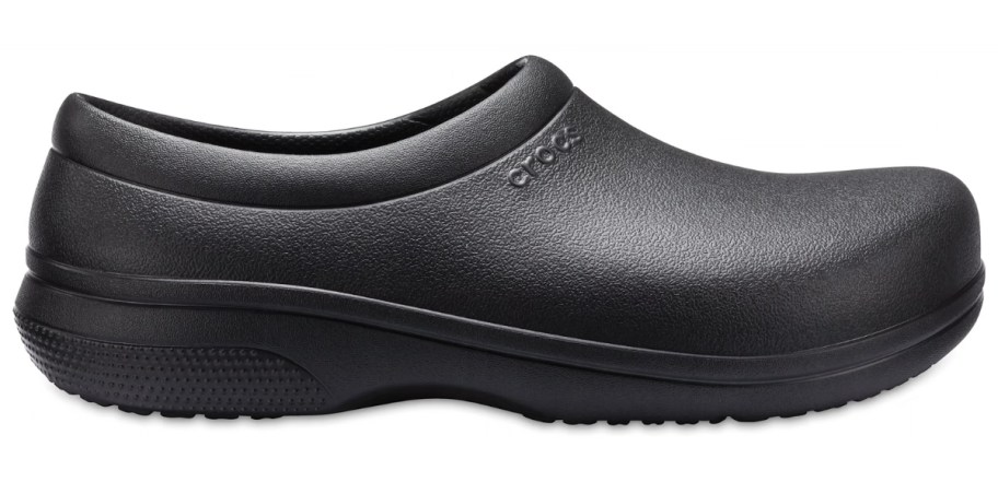 single black slip in Crocs work shoe