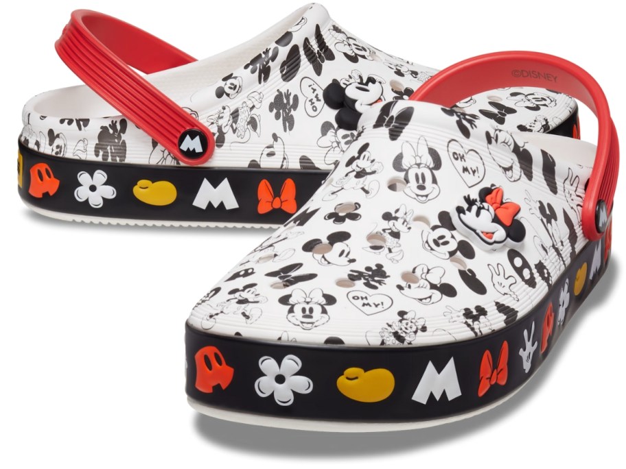 Crocs Mickey mouse black, white, red and yellow clogs