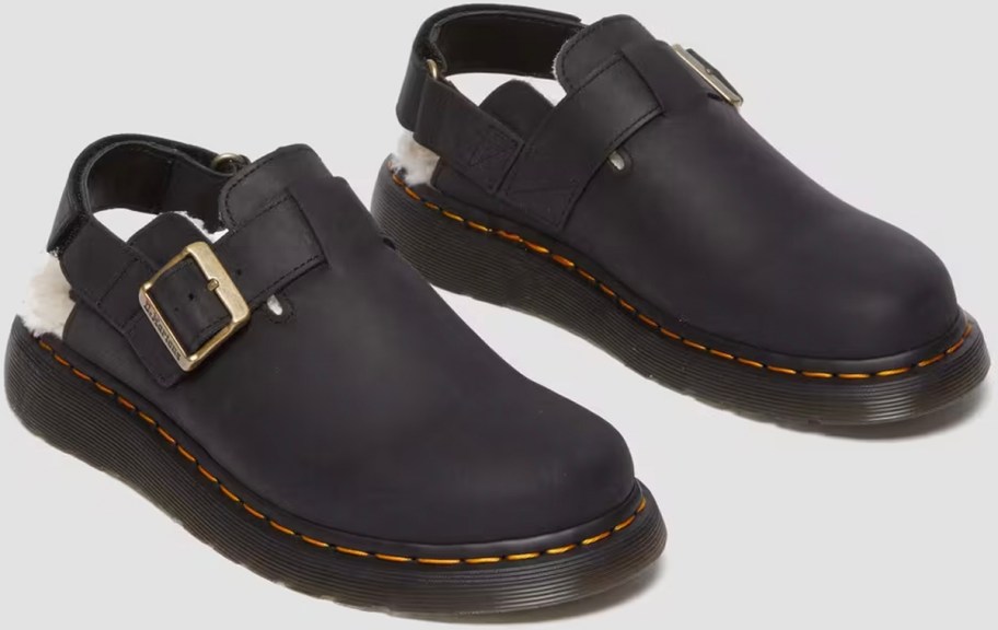 black dr marten mule shoes
