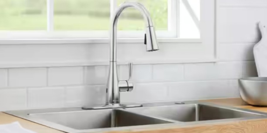 Up to 50% Off Home Depot Kitchen Faucets | Pull-Down Sprayer Just $54 Shipped