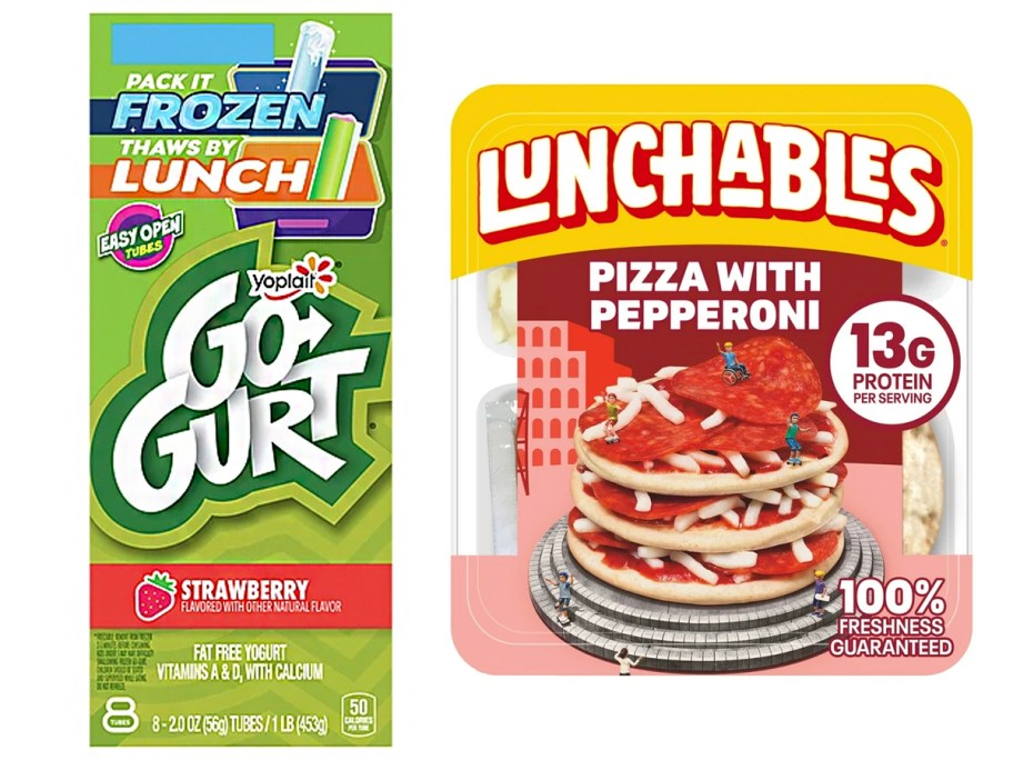 go gurt and lunchables stock images