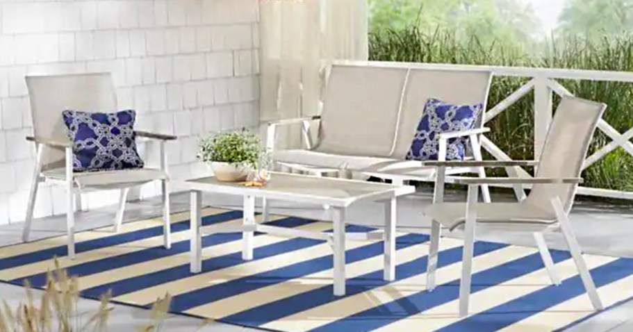 Up to 70% Off Home Depot Patio Furniture | 4-Piece Patio Set & Lantern 2-Pack Only $149