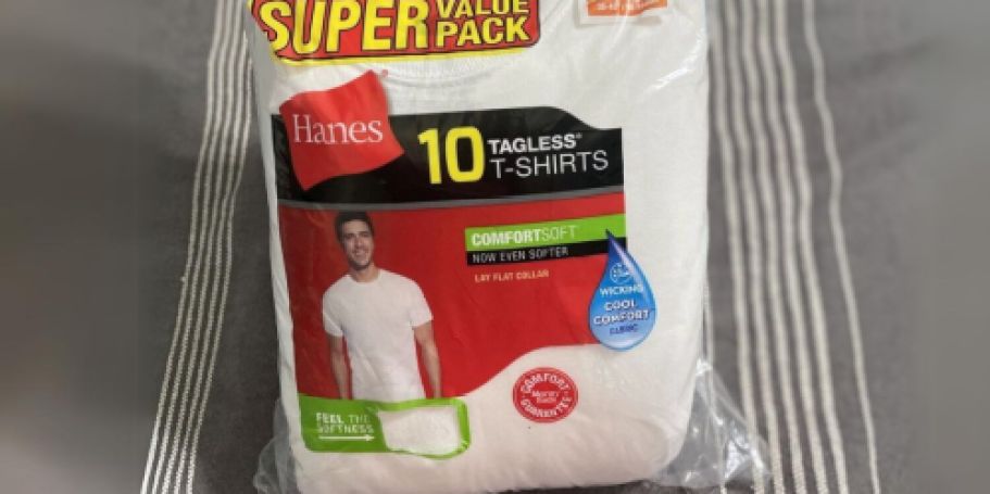 Hanes Men’s T-Shirts 10-Pack $16.90 on Target.com (Regularly $27) | Just $1.69 Each!