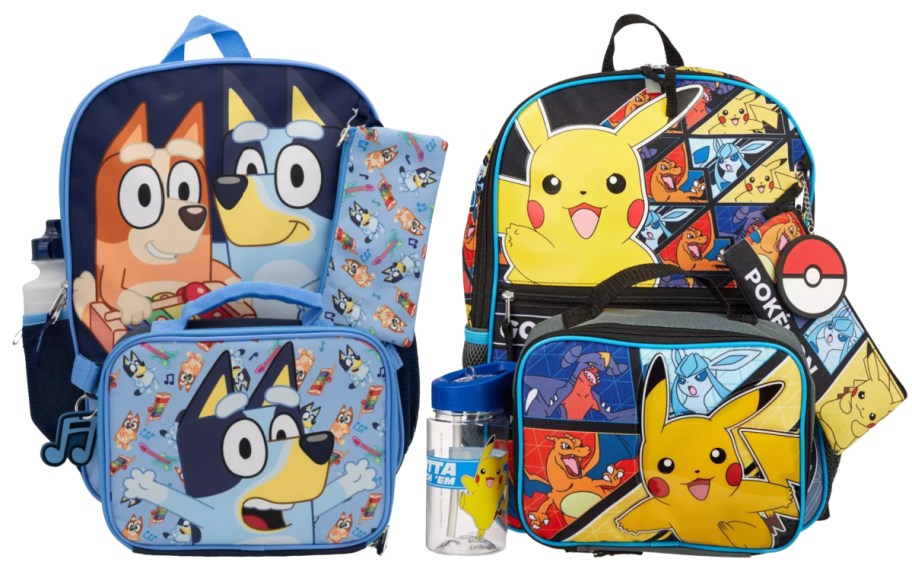 bluey and pokemon backpack sets