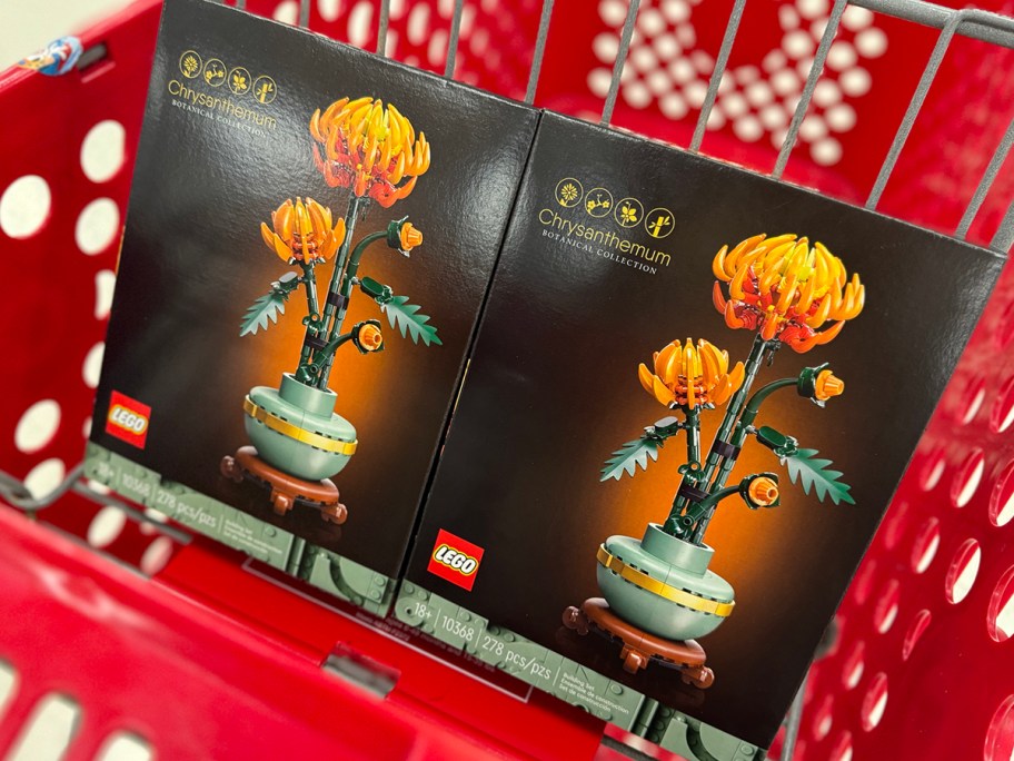 two lego chrysanthemum sets in target shopping cart