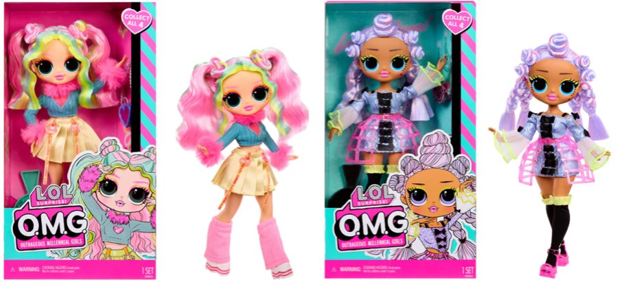 two LOL omg dolls