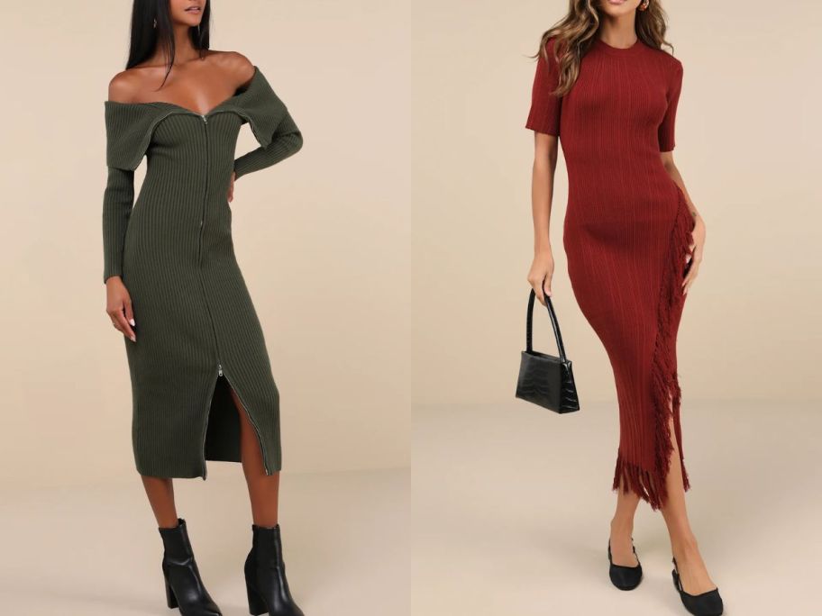 Stock images of two women wearing lulus dresses