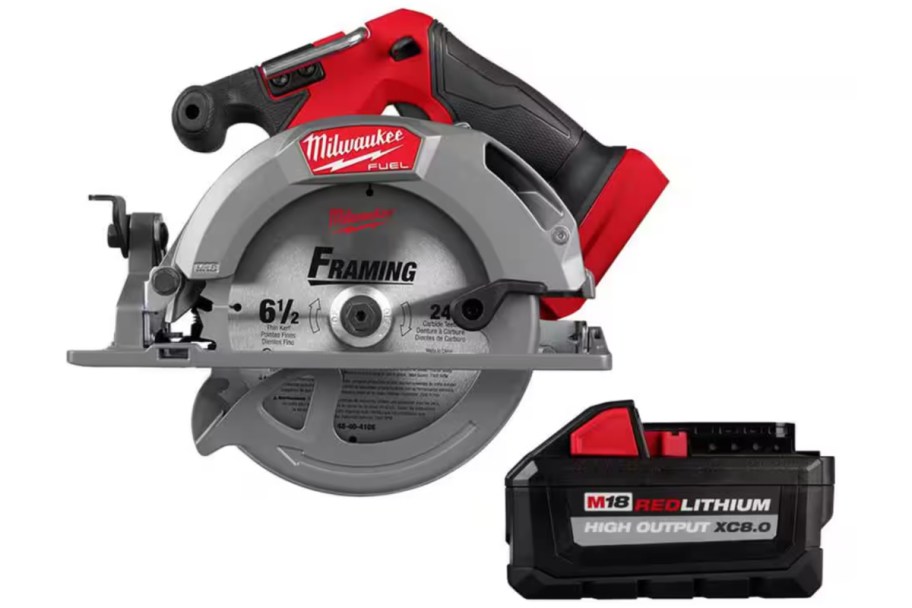 circular saw and battery