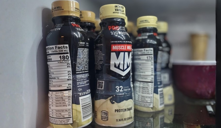 vanilla muscle milk. shakes in fridge