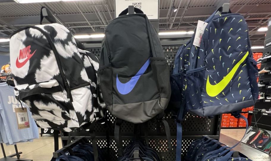 nike backpacks in a nike store