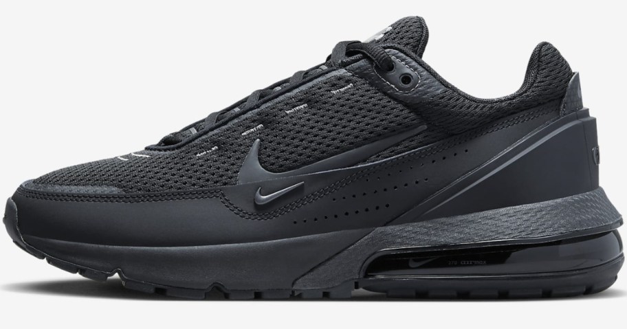 men's Nike Air Max shoes in solid black