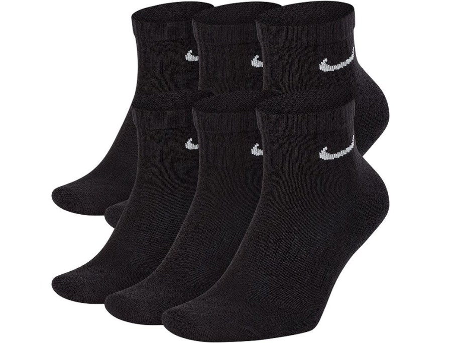 6 men's black Nike ankle socks