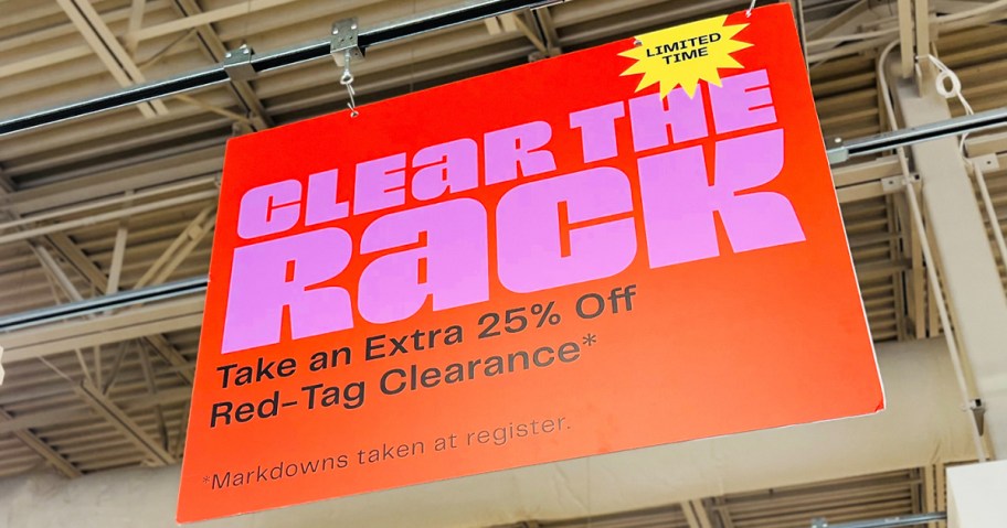 nordstrom clear the rack sign hanging in store