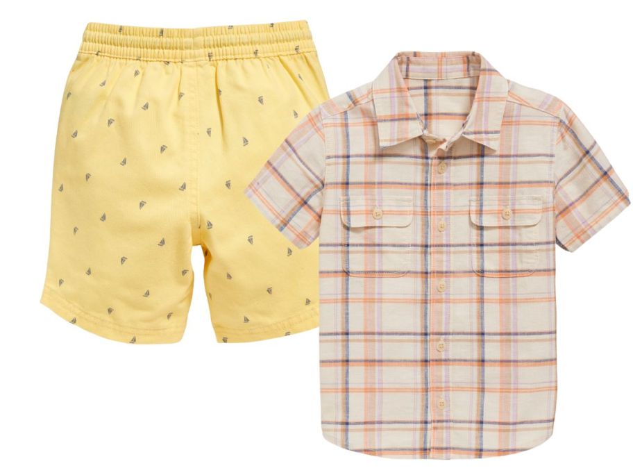old navy toddler boys shorts and shirt stock images
